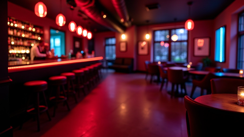 Stylový lounge klub s barovým pultem a moderním designem pro tance v centru Prahy